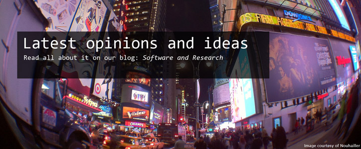 Images of skyscrapers with advertising