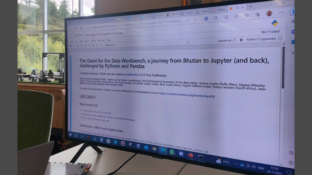 Workshop on “The quest for the data workbench; a journey from Bhutan to Jupyter (and back), challenged by Pythons and Pandas”