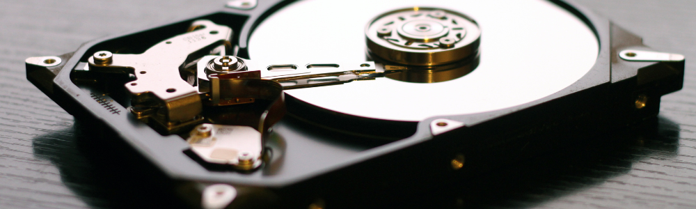 black internal hdd on a black surface