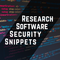 Research Software Security Snippets written on top of a screen with coding on it