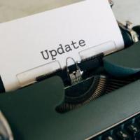 Typewriter writing 'update'