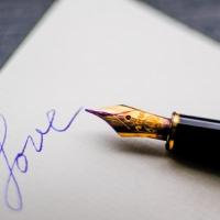 Letter being written by fountain pen